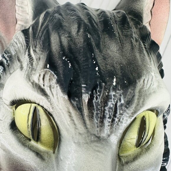 Vintage Black Halloween Scary Cat Mask Made In France Bayshore Collectors Piece - Picture 7 of 13
